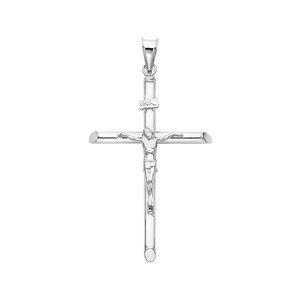 14K White Gold  Religious Crucifix Pendant